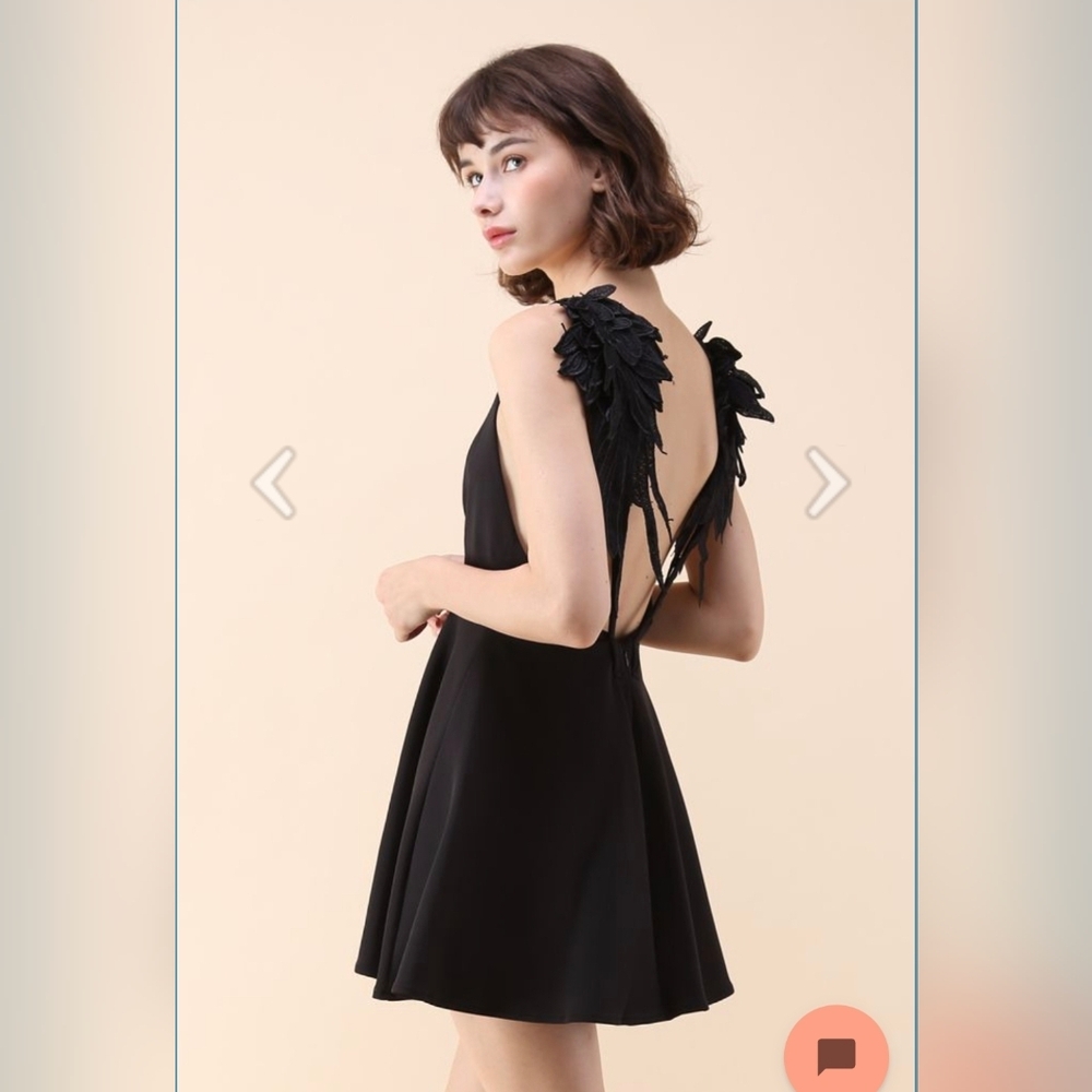 Angel Wings Cami Dress Black L Like New! - Picture 2 of 9